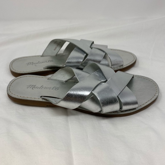 Madewell Metallic The Boardwalk Woven Slide Sandal - Picture 6 of 11